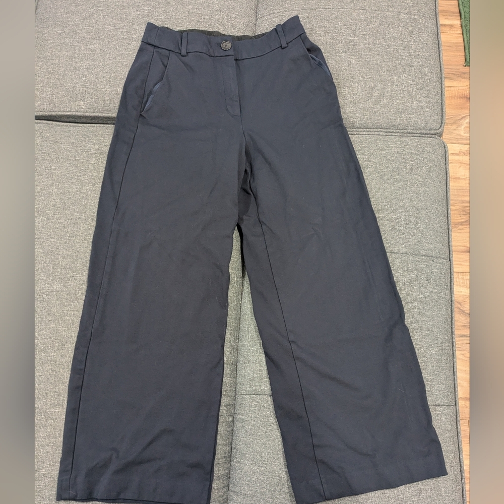 Classic Navy Blue Wide-Leg Pants